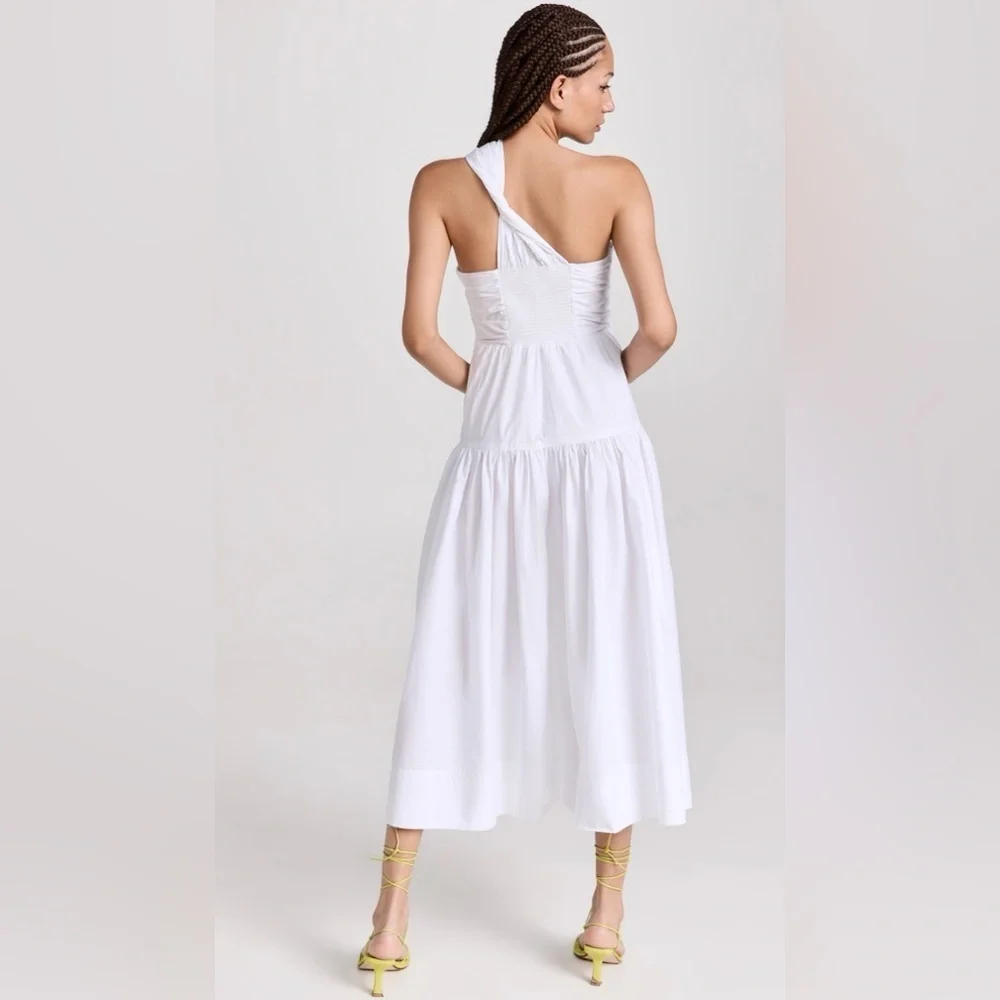 A.L.C. Aubry One Shoulder Midi Dress White Poplin NWT - Picture 2 of 11